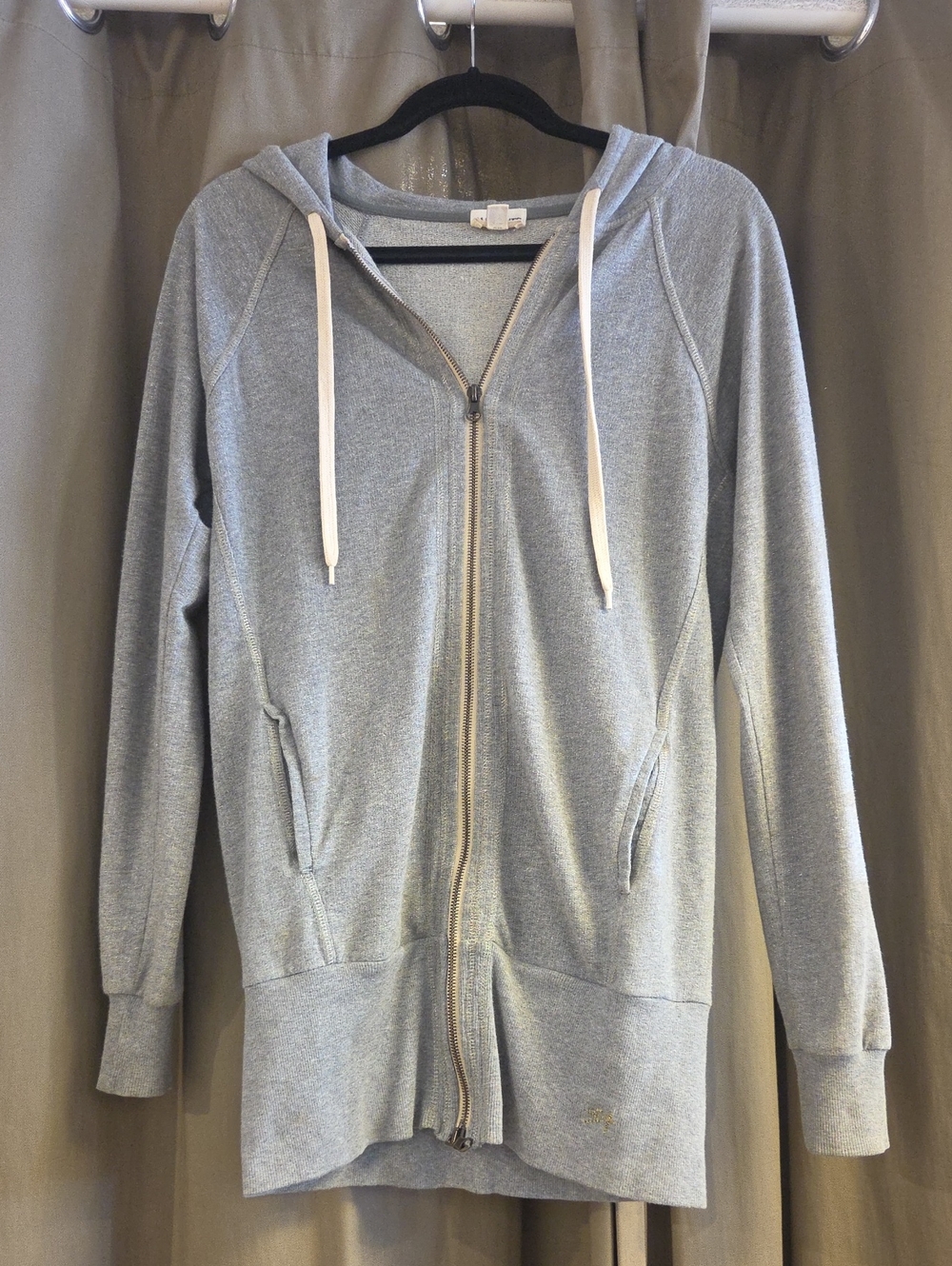 All Saints Light Gray Zip-Up Hoodie